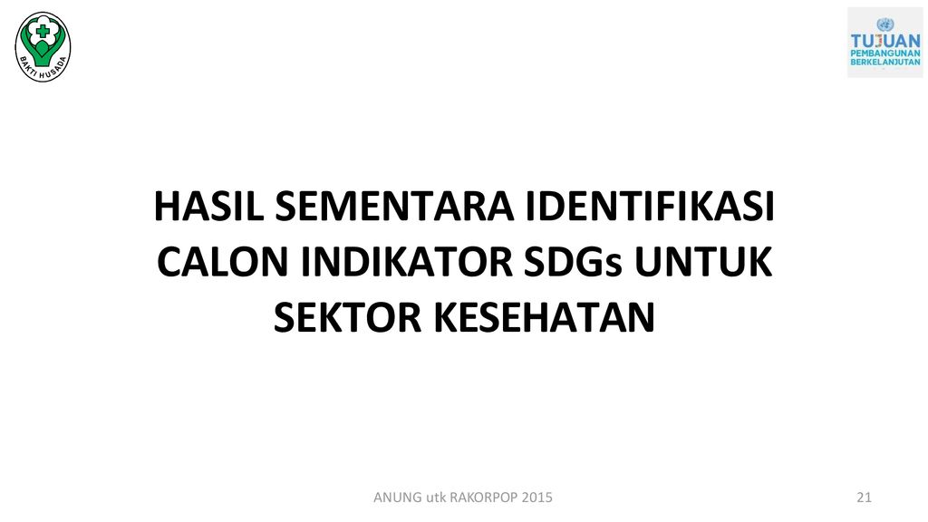 Kesehatan Dalam Kerangka Sustainable Development Goals Sdgs Ppt